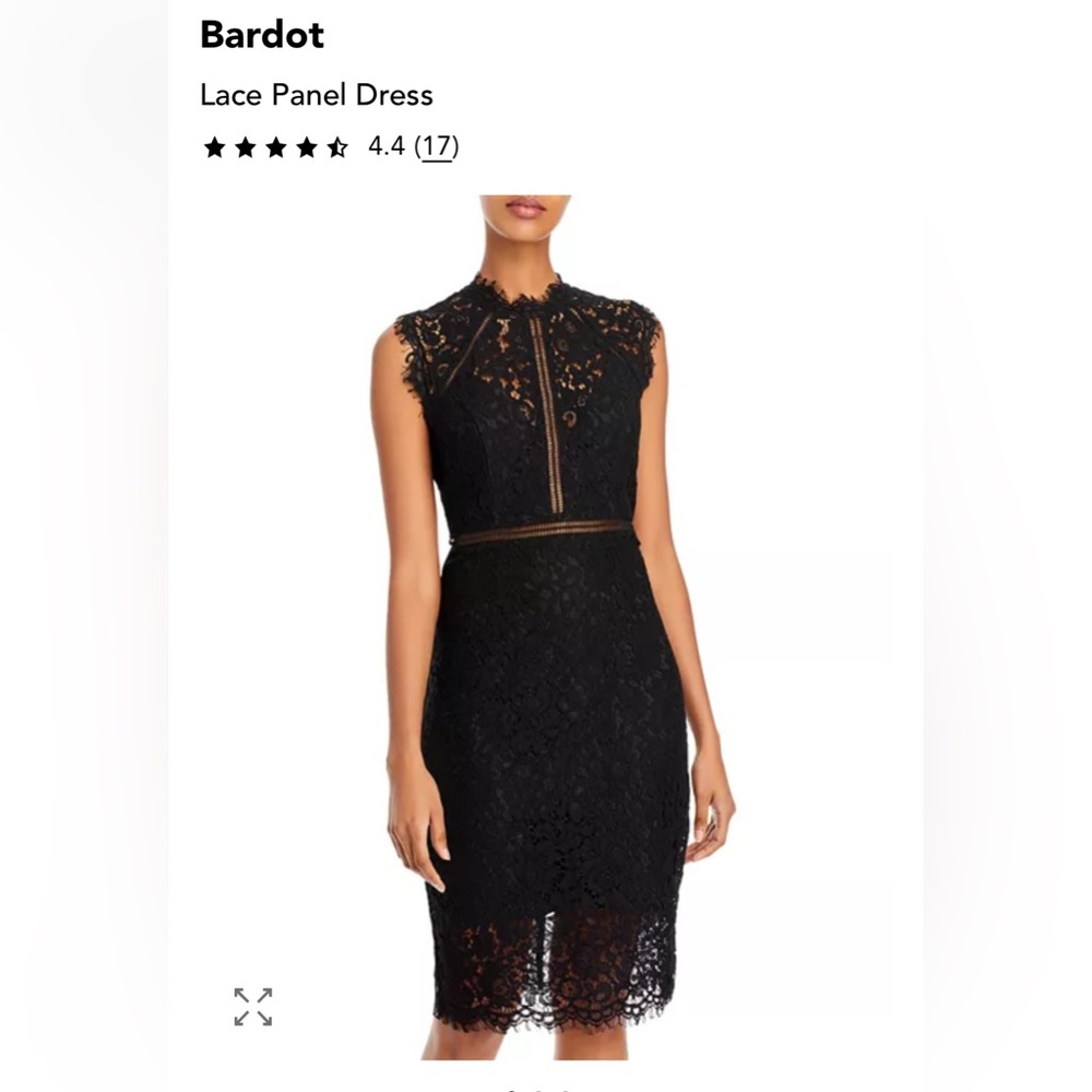 Bardot Elegant Black Lace Midi Dress